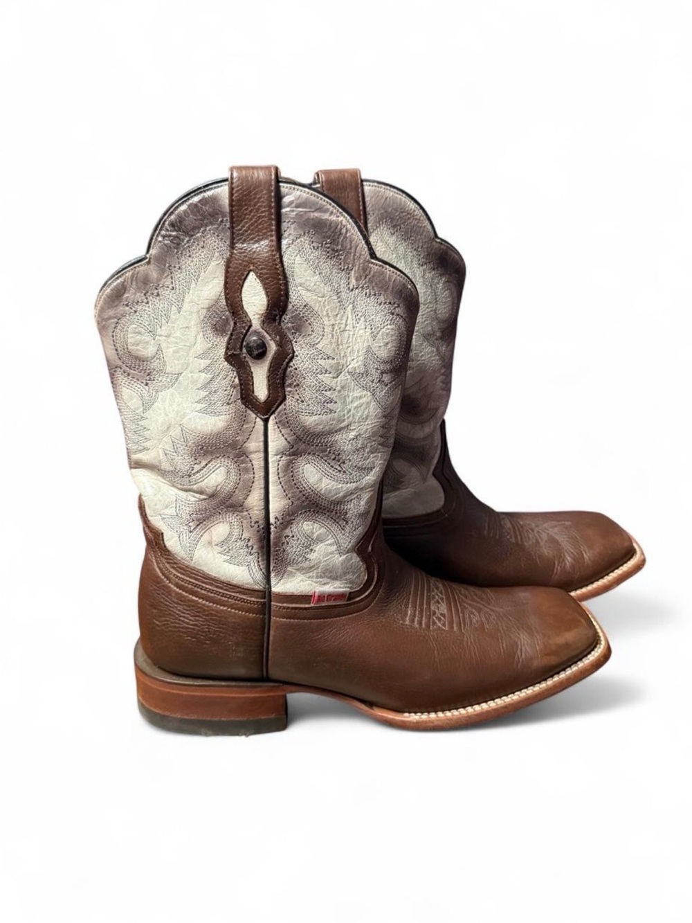Brown and Cream Western Cowboy Boots